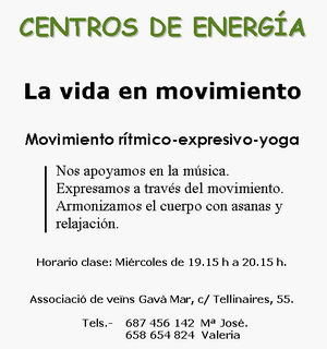Curso de movimiento corporal que se realizar&aacute; en el Centro C&iacute;vico de Gav&agrave; Mar